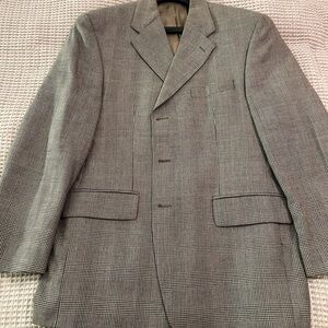 Ralph Lauren Men's Black and White Houndstooth Pane Blazer